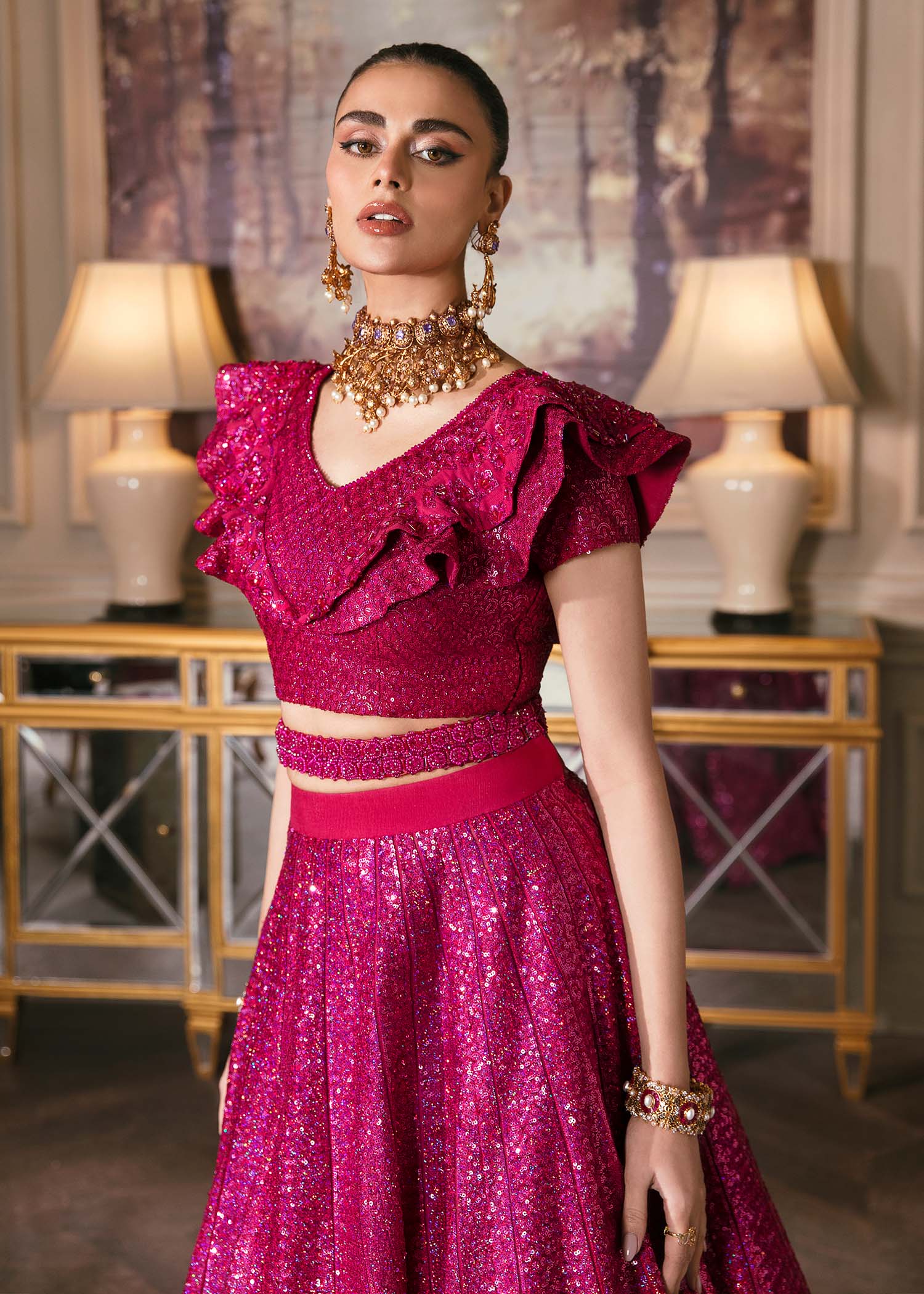 Waqas Shah | Malika - E - Elizabeth | FUCHSIA - Pakistani Designer Dress - by Waqas Shah | Type: Formal - 100% Original at Saira Sultan