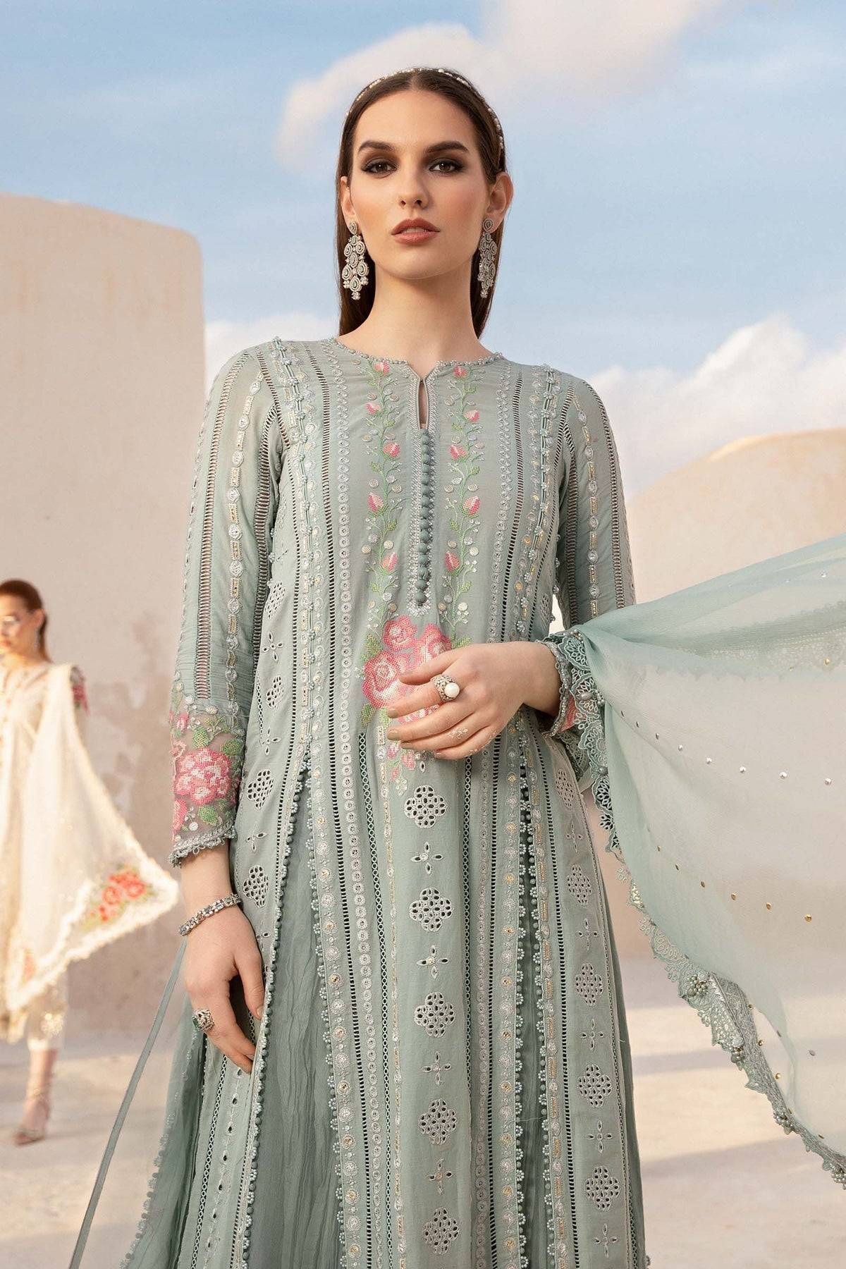Maria B | Voyage a' Luxe Lawn | D-2412-B - Pakistani Designer Dress - by Maria B | Type: Luxury - 100% Original at Saira Sultan