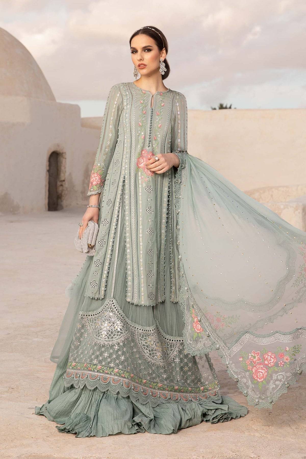 Maria B | Voyage a' Luxe Lawn | D-2412-B - Pakistani Designer Dress - by Maria B | Type: Luxury - 100% Original at Saira Sultan