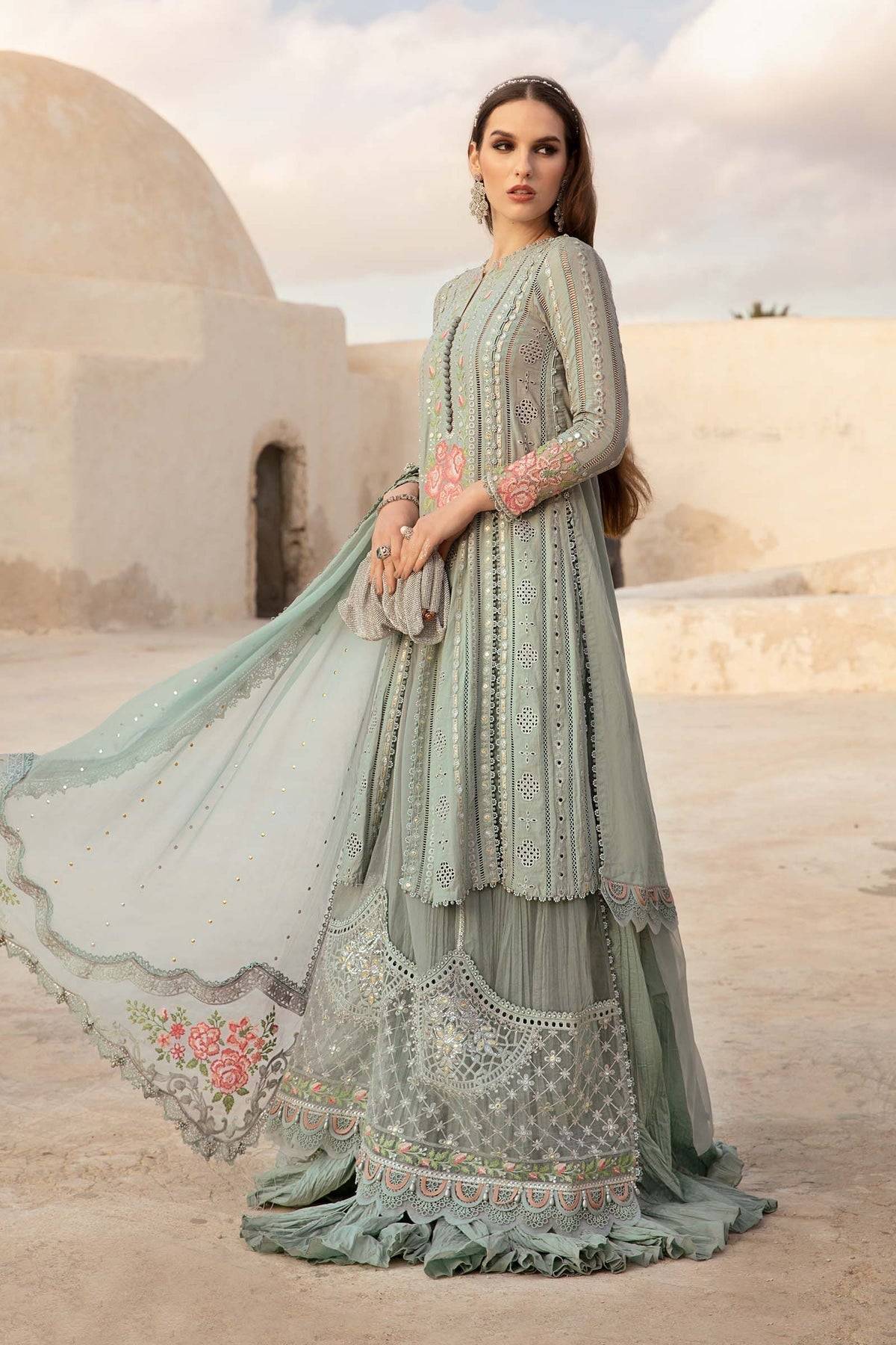 Maria B | Voyage a' Luxe Lawn | D-2412-B - Pakistani Designer Dress - by Maria B | Type: Luxury - 100% Original at Saira Sultan
