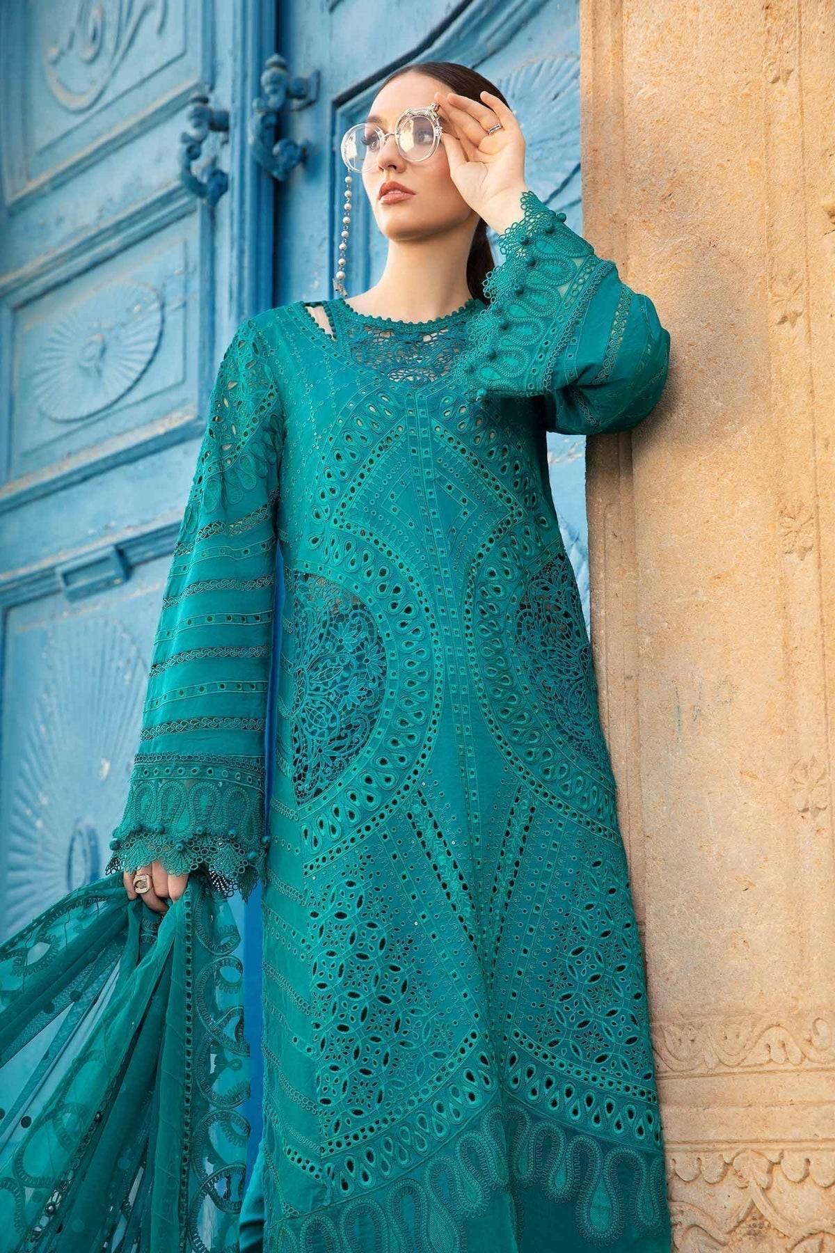 Maria B | Voyage a' Luxe Lawn | D-2402-A - Pakistani Designer Dress - by Maria B | Type: Luxury - 100% Original at Saira Sultan