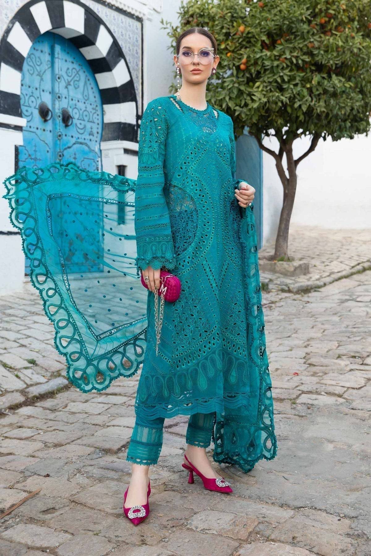 Maria B | Voyage a' Luxe Lawn | D-2402-A - Pakistani Designer Dress - by Maria B | Type: Luxury - 100% Original at Saira Sultan