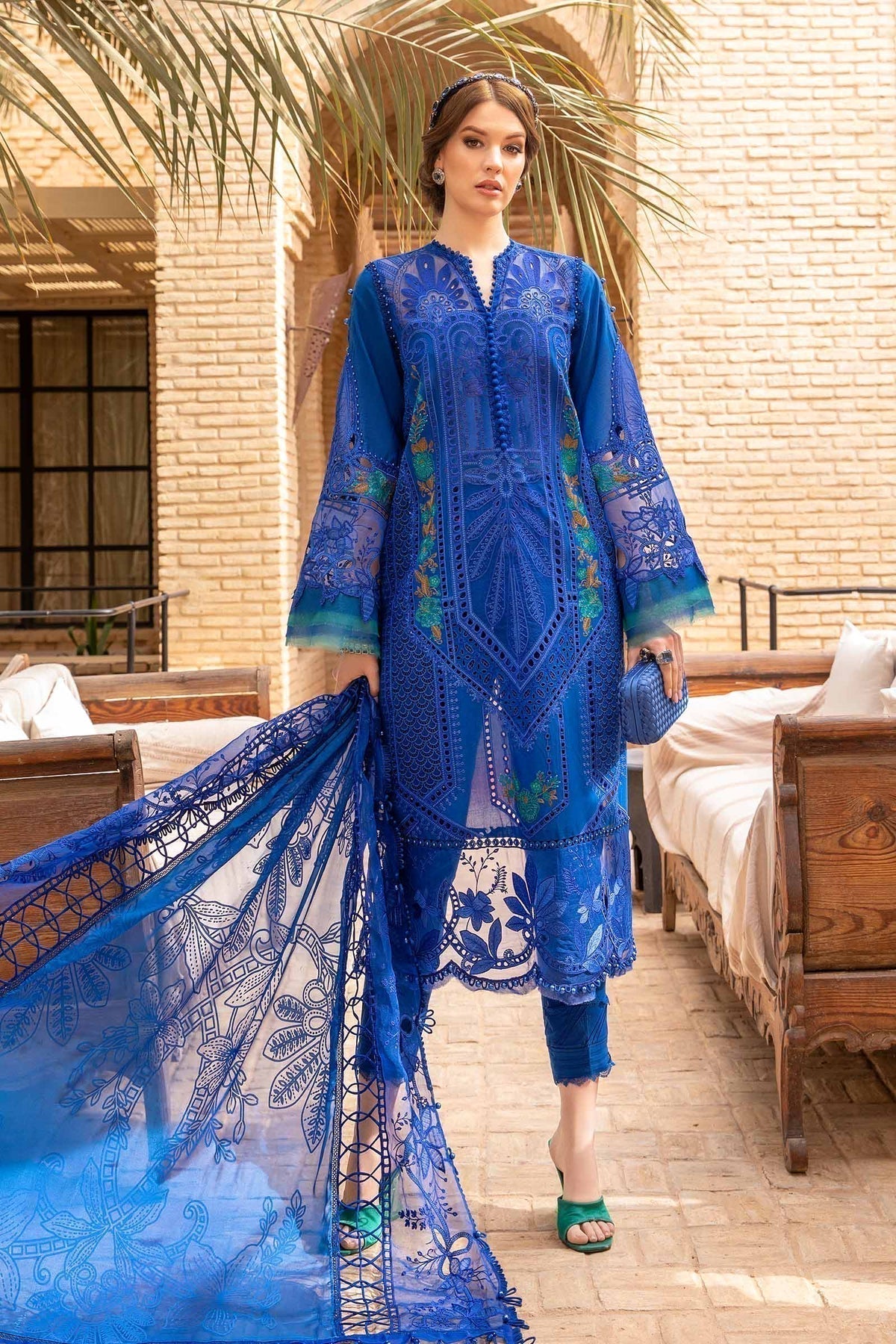 Maria B | Voyage a' Luxe Lawn | D-2404-B - Pakistani Designer Dress - by Maria B | Type: Luxury - 100% Original at Saira Sultan
