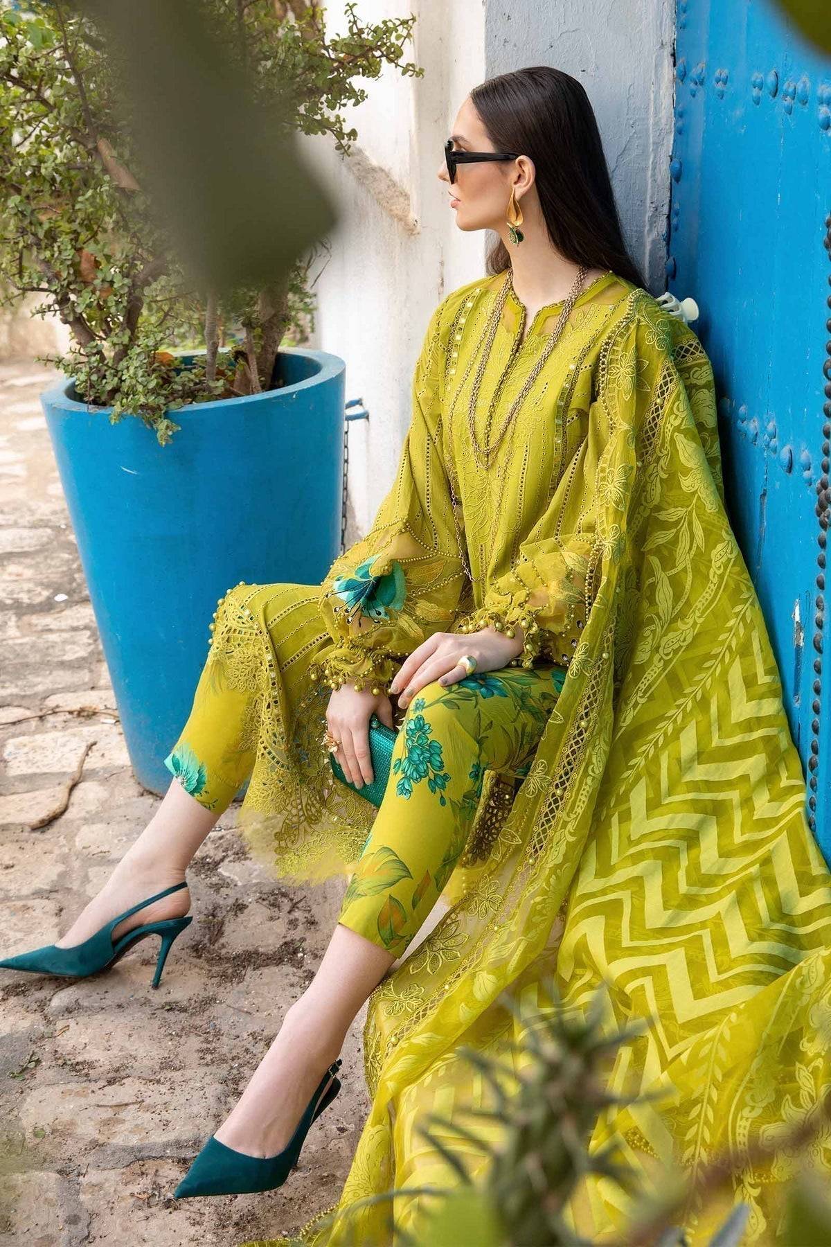 Maria B | Voyage a' Luxe Lawn | D-2408-A - Pakistani Designer Dress - by Maria B | Type: Luxury - 100% Original at Saira Sultan