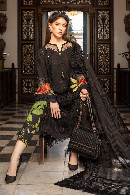 Maria B | Voyage a' Luxe Lawn | D-2408-B - Pakistani Designer Dress - by Maria B | Type: Luxury - 100% Original at Saira Sultan