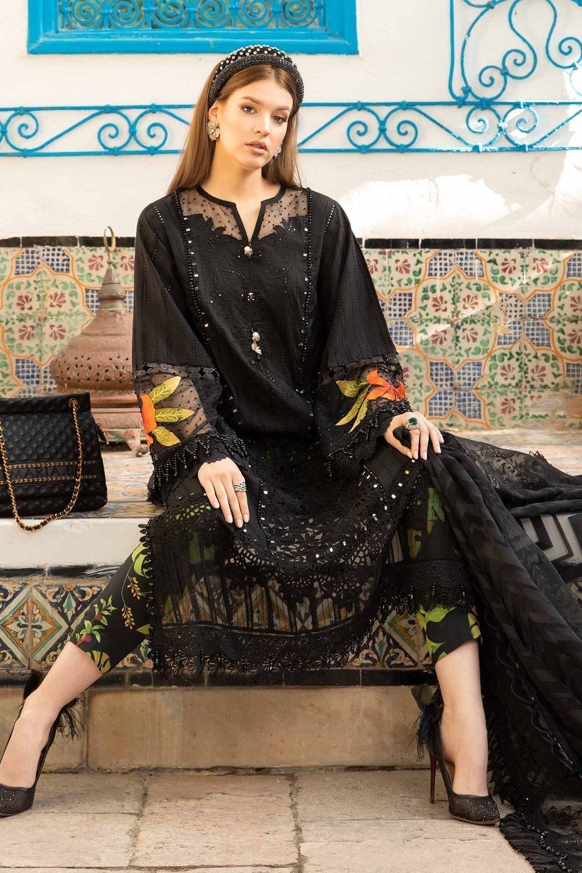 Maria B | Voyage a' Luxe Lawn | D-2408-B - Pakistani Designer Dress - by Maria B | Type: Luxury - 100% Original at Saira Sultan
