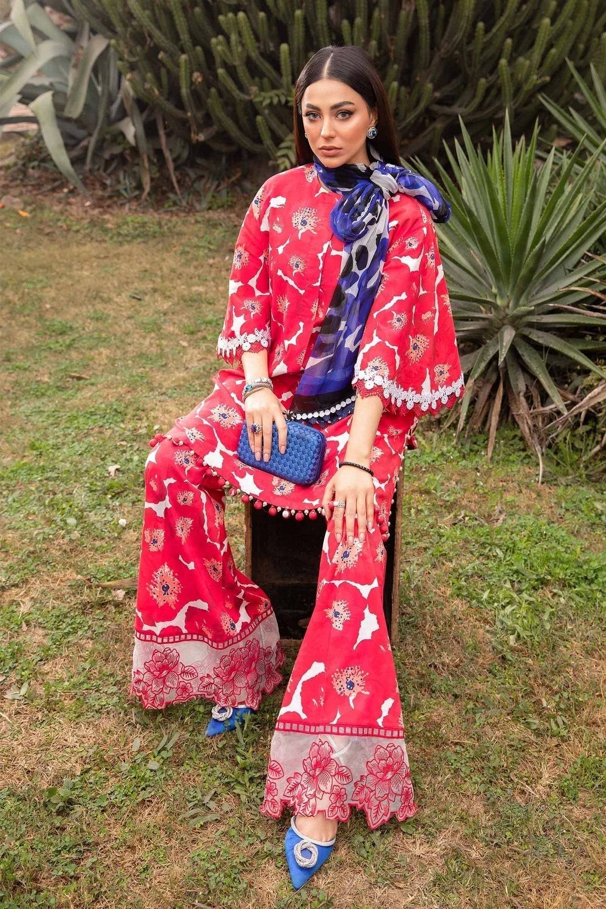 Maria B | M Prints Spring 24 | MPT-2112-A - Pakistani Designer Dress - by Maria B | Type: Luxury - 100% Original at Saira Sultan