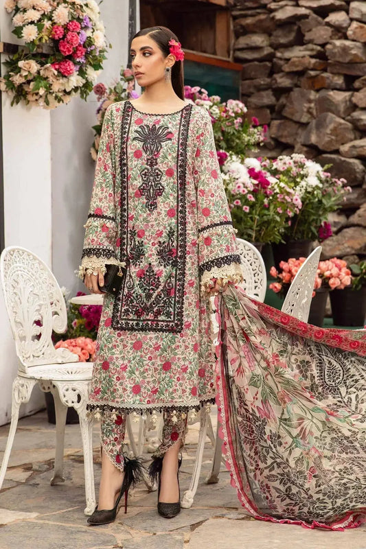Maria B | M Prints Spring 24 | MPT-2113-A - Pakistani Designer Dress - by Maria B | Type: Luxury - 100% Original at Saira Sultan