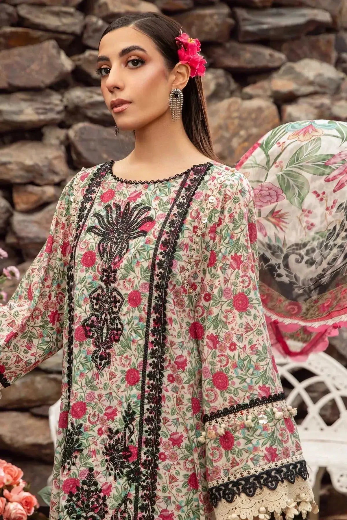 Maria B | M Prints Spring 24 | MPT-2113-A - Pakistani Designer Dress - by Maria B | Type: Luxury - 100% Original at Saira Sultan
