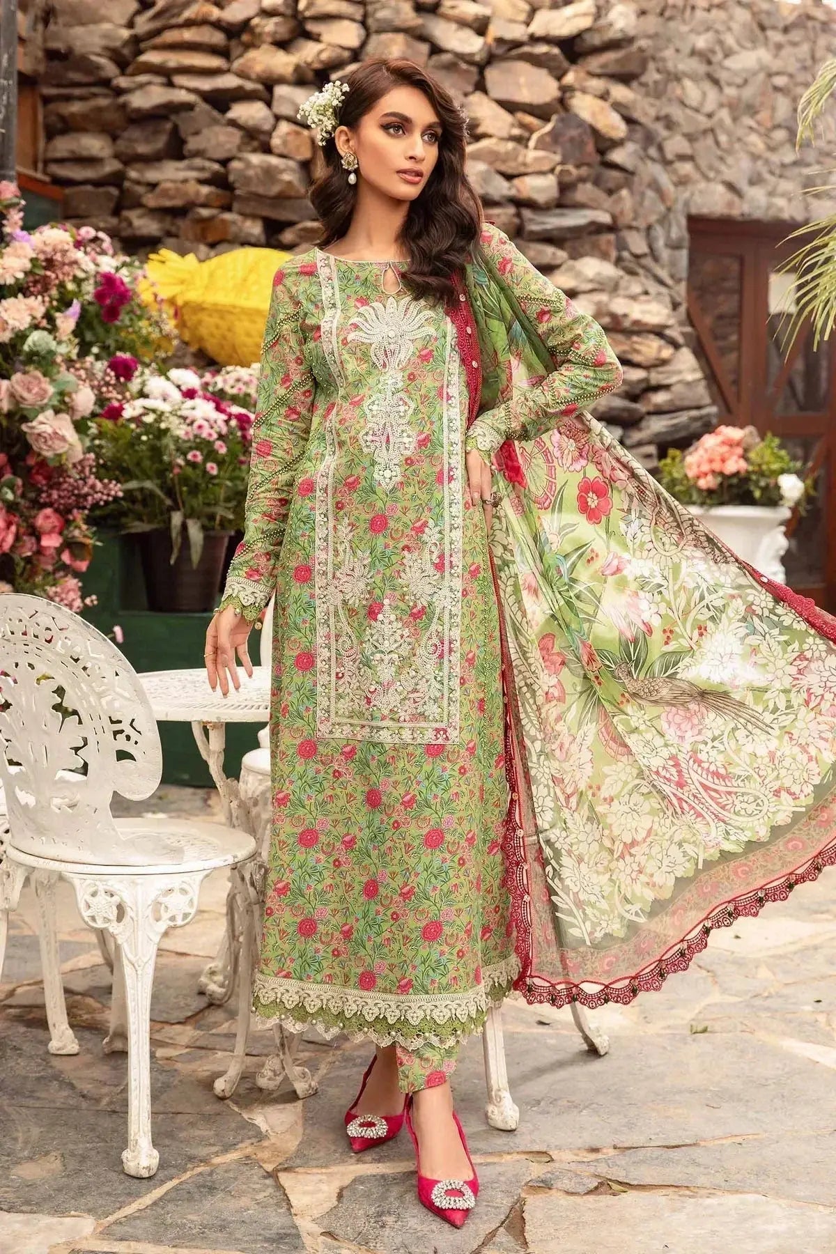 Maria B | M Prints Spring 24 | MPT-2113-B - Pakistani Designer Dress - by Maria B | Type: Luxury - 100% Original at Saira Sultan