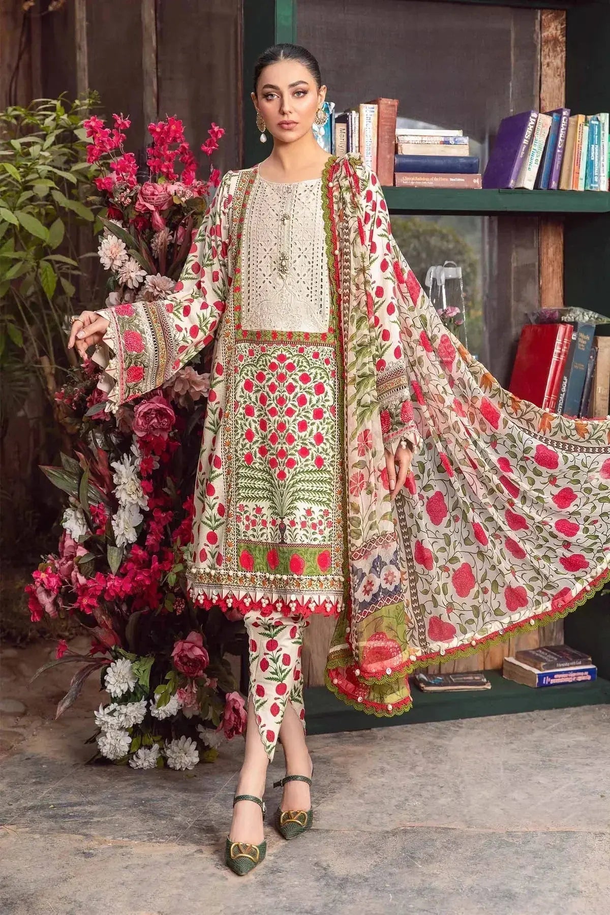 Maria B | M Prints Spring 24 | MPT-2114-A - Pakistani Designer Dress - by Maria B | Type: Luxury - 100% Original at Saira Sultan