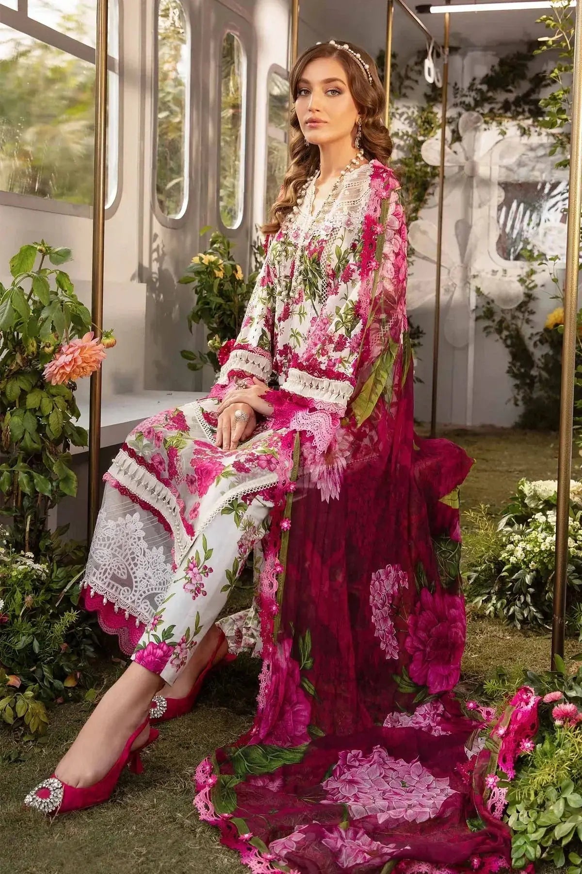 Maria B | M Prints Spring 24 | MPT-2102-A - Pakistani Designer Dress - by Maria B | Type: Luxury - 100% Original at Saira Sultan