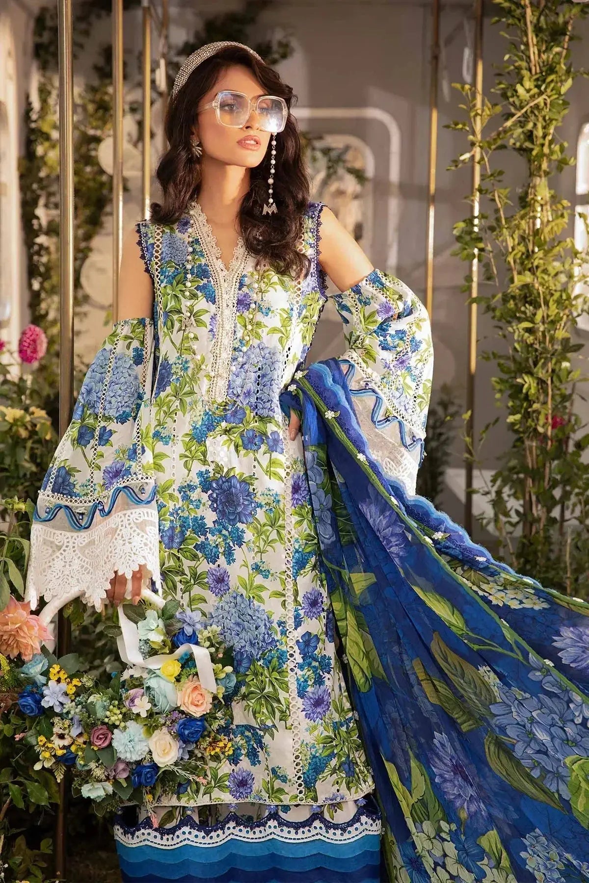 Maria B | M Prints Spring 24 | MPT-2102-B - Pakistani Designer Dress - by Maria B | Type: Luxury - 100% Original at Saira Sultan