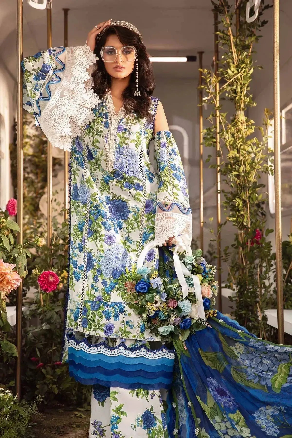 Maria B | M Prints Spring 24 | MPT-2102-B - Pakistani Designer Dress - by Maria B | Type: Luxury - 100% Original at Saira Sultan