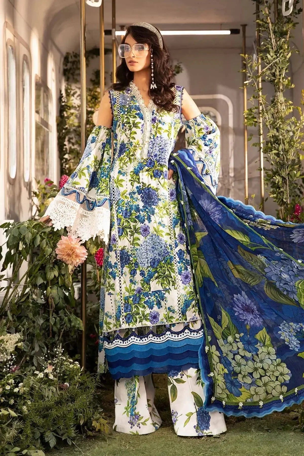 Maria B | M Prints Spring 24 | MPT-2102-B - Pakistani Designer Dress - by Maria B | Type: Luxury - 100% Original at Saira Sultan