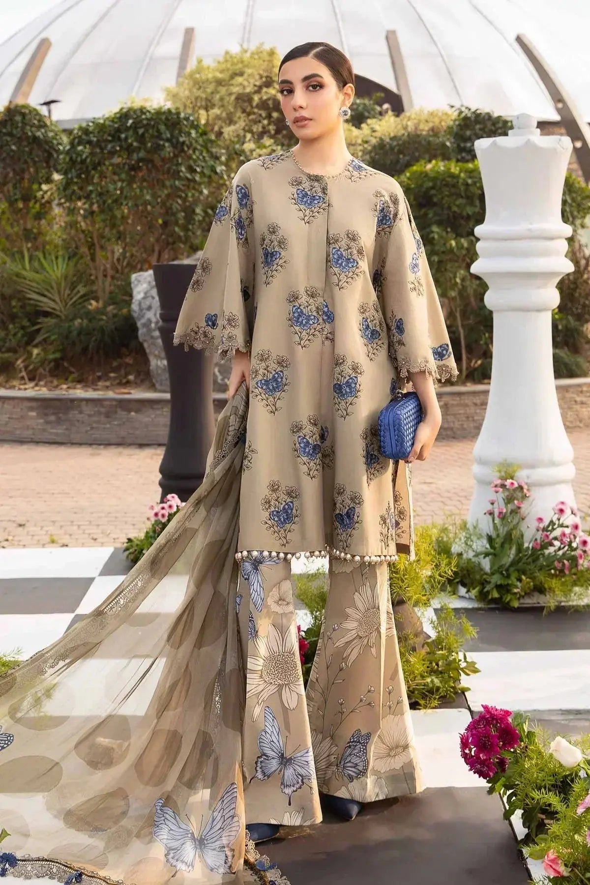 Maria B | M Prints Spring 24 | MPT-2105-B - Pakistani Designer Dress - by Maria B | Type: Luxury - 100% Original at Saira Sultan