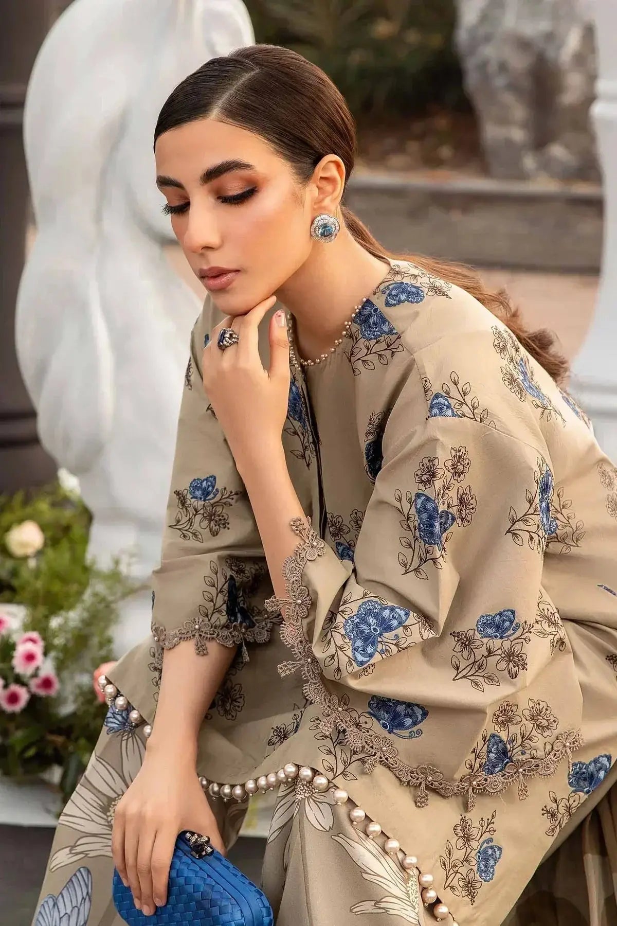 Maria B | M Prints Spring 24 | MPT-2105-B - Pakistani Designer Dress - by Maria B | Type: Luxury - 100% Original at Saira Sultan
