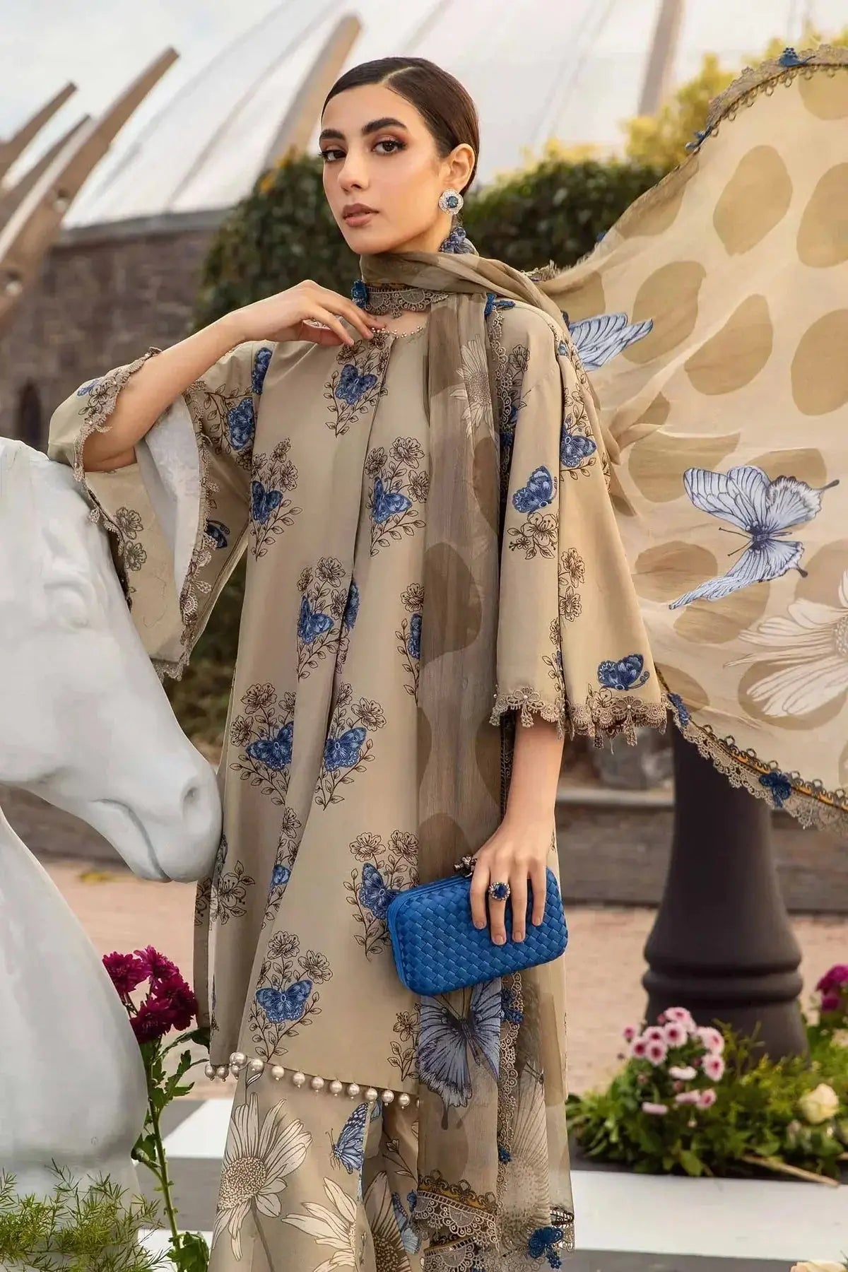 Maria B | M Prints Spring 24 | MPT-2105-B - Pakistani Designer Dress - by Maria B | Type: Luxury - 100% Original at Saira Sultan