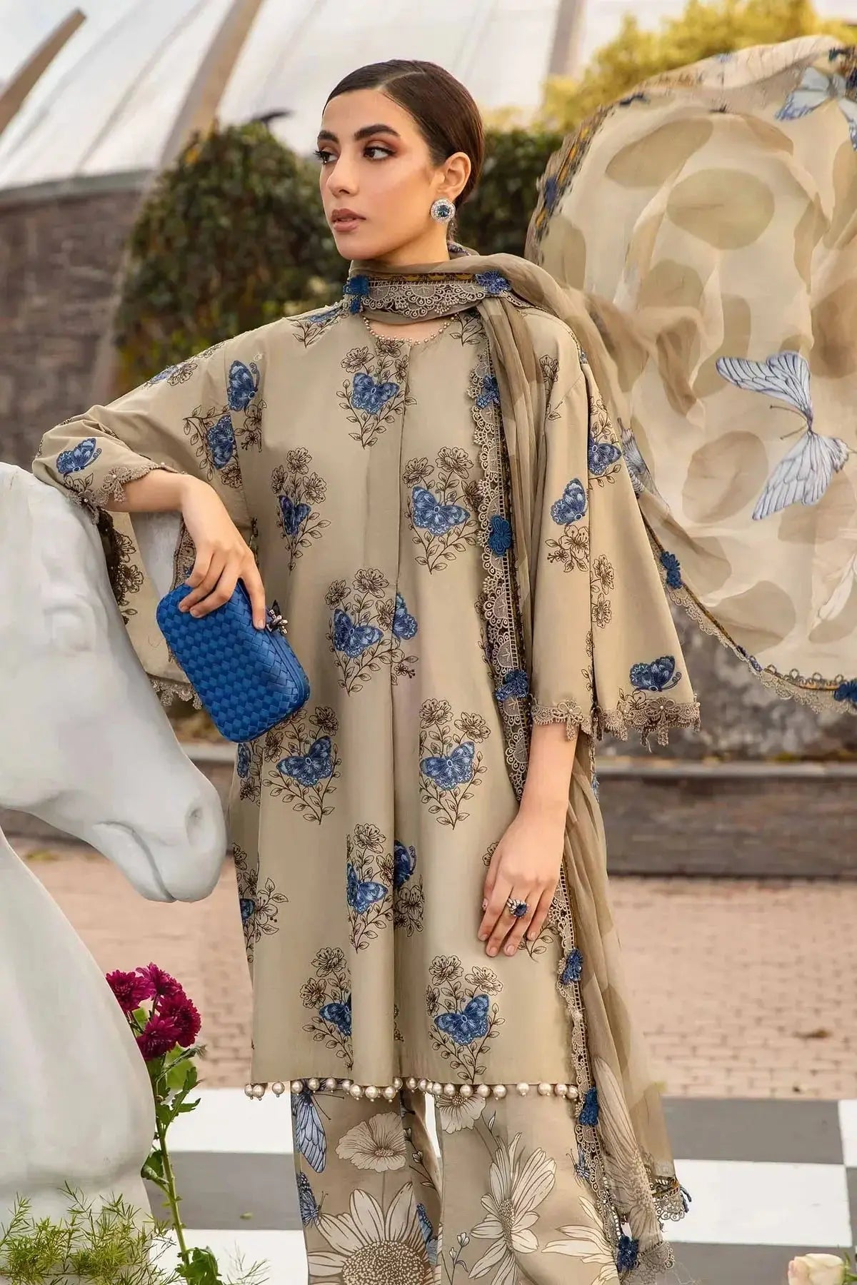 Maria B | M Prints Spring 24 | MPT-2105-B - Pakistani Designer Dress - by Maria B | Type: Luxury - 100% Original at Saira Sultan