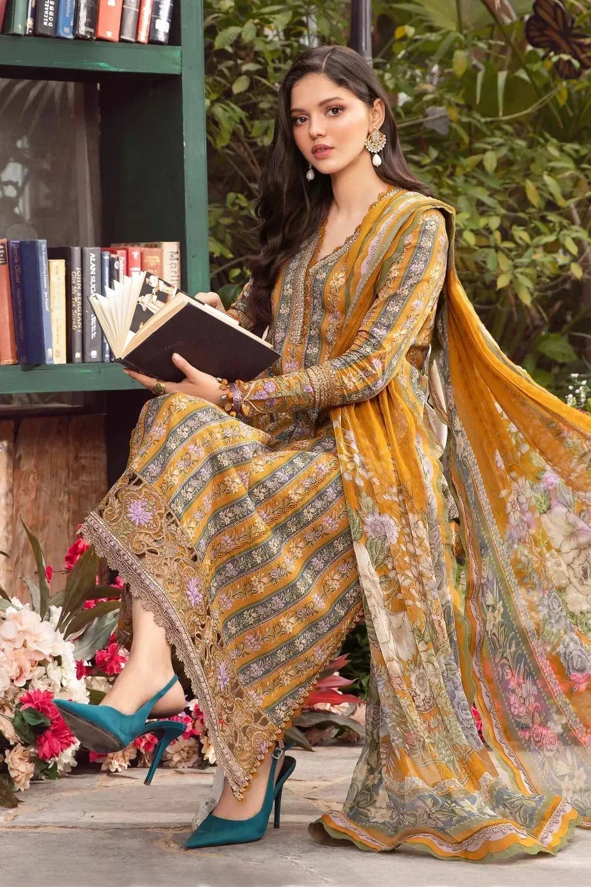 Maria B | M Prints Spring 24 | MPT-2107-A - Pakistani Designer Dress - by Maria B | Type: Luxury - 100% Original at Saira Sultan