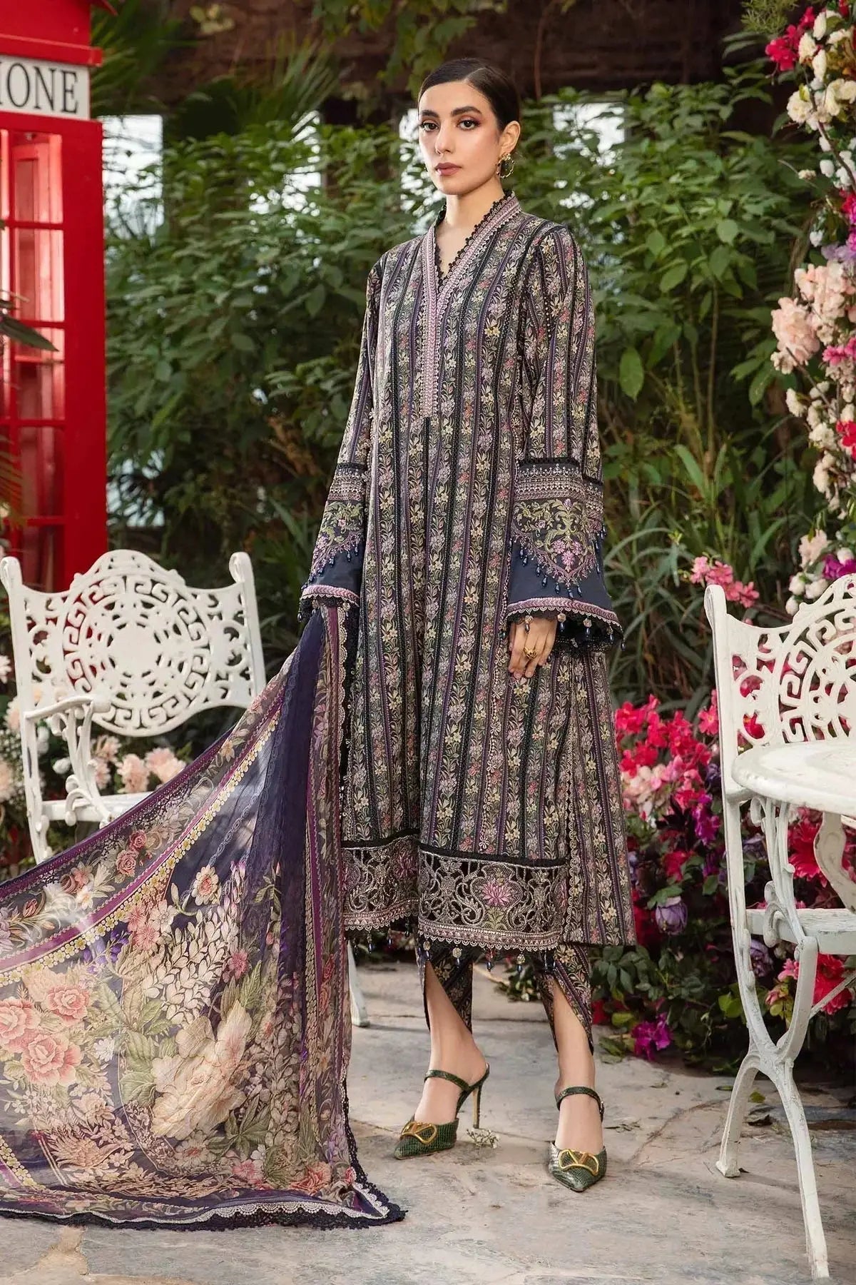 Maria B | M prints Spring 24 | MPT-2107-B - Pakistani Designer Dress - by Maria B | Type: Luxury - 100% Original at Saira Sultan