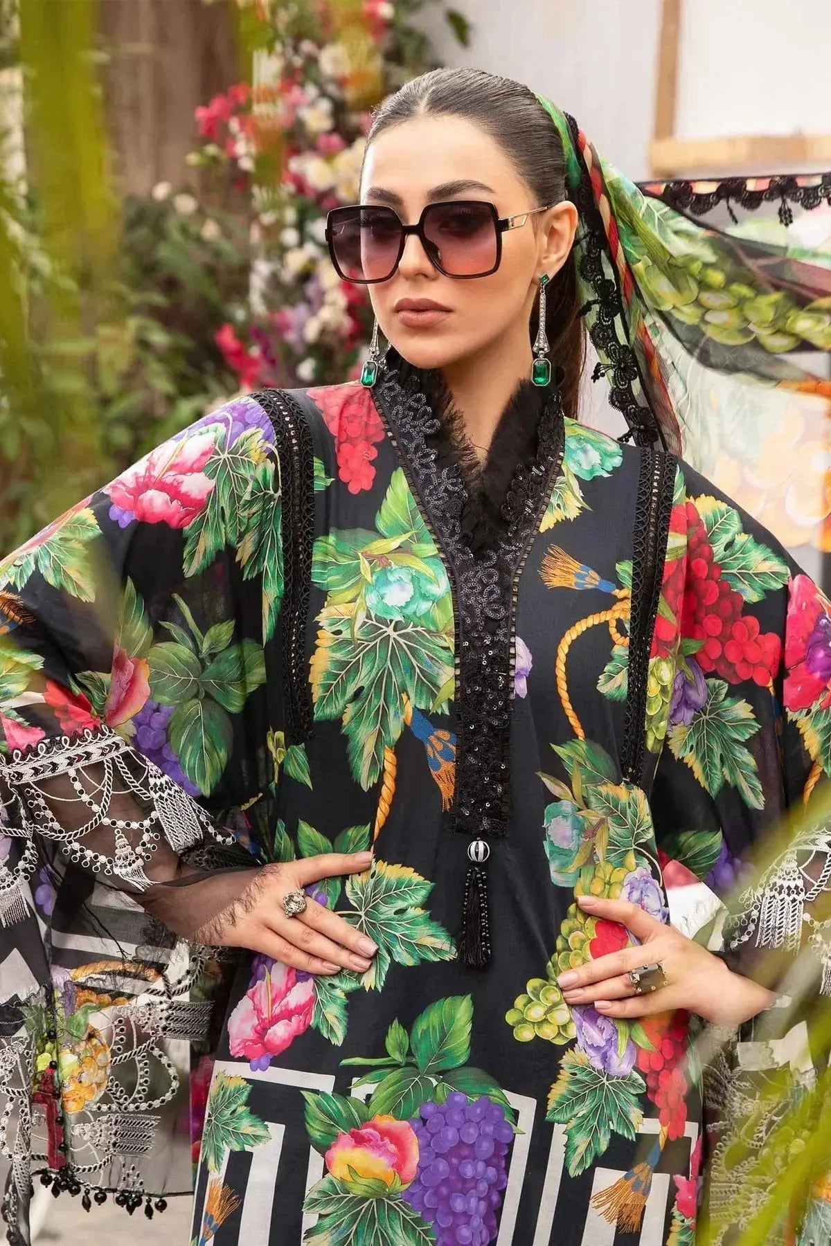 Maria B | M Prints Spring 24 | MPT-2108-B - Pakistani Designer Dress - by Maria B | Type: Luxury - 100% Original at Saira Sultan