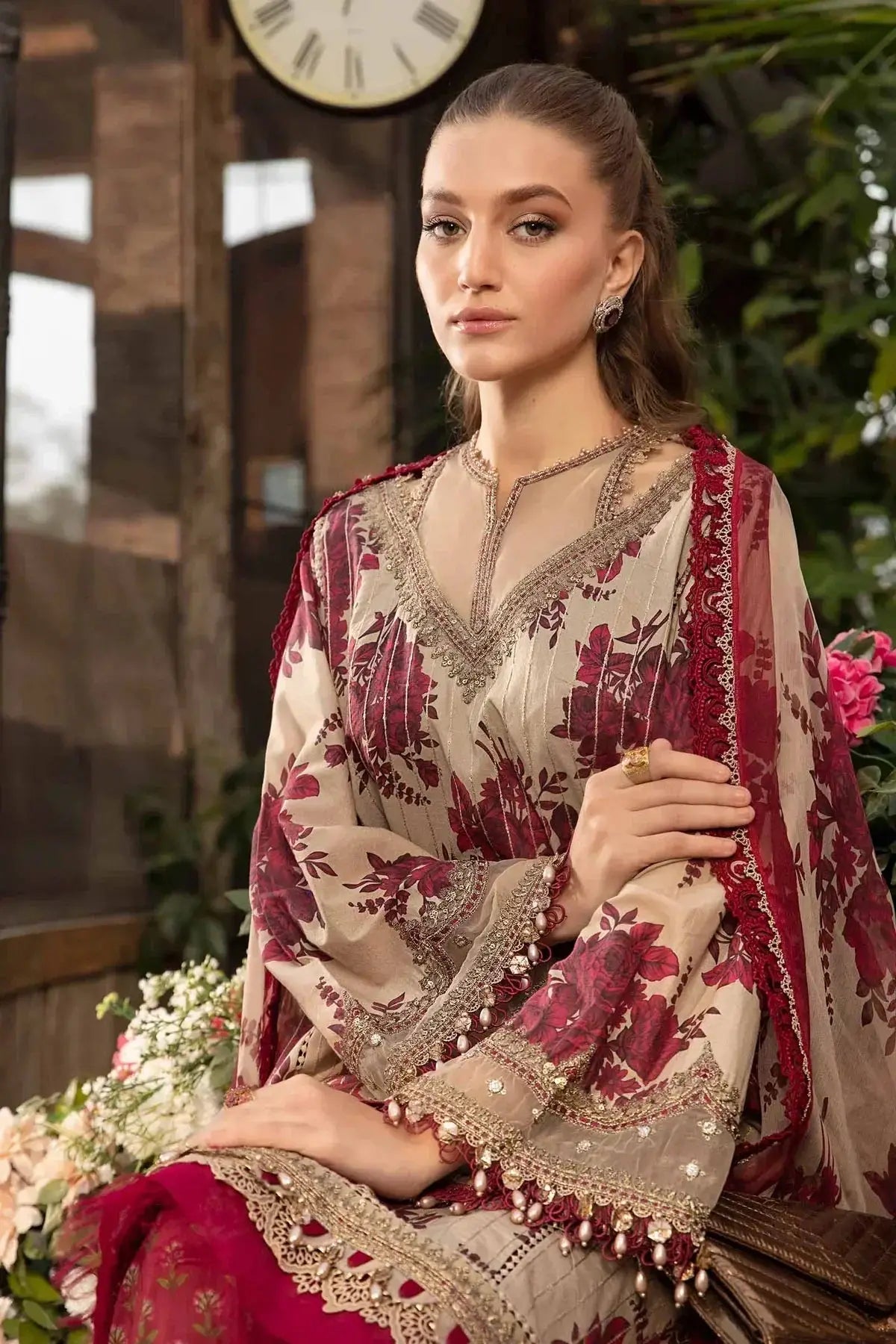 Maria B | M Prints Spring 24 | MPT-2110-A - Pakistani Designer Dress - by Maria B | Type: Luxury - 100% Original at Saira Sultan