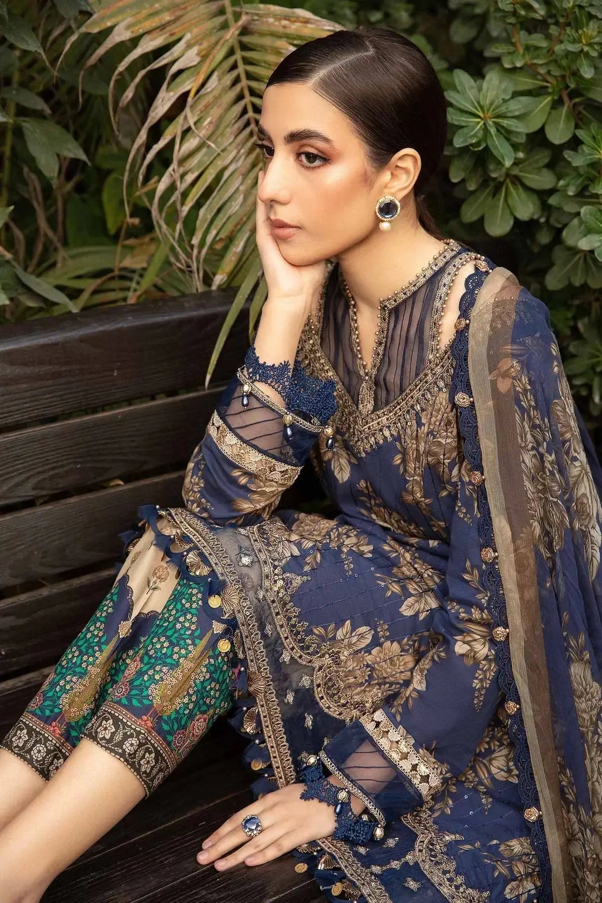 Maria B | M Prints Spring 24 | MPT-2110-B - Pakistani Designer Dress - by Maria B | Type: Luxury - 100% Original at Saira Sultan