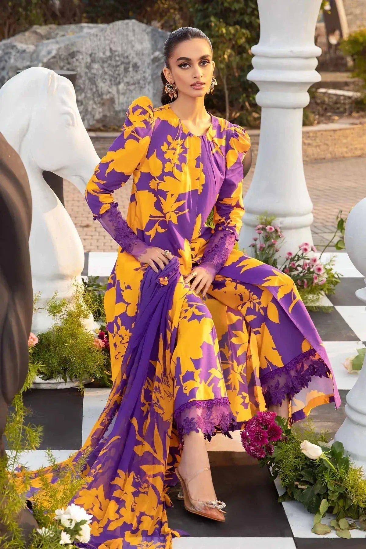 Maria B | M Prints Spring 24 | MPT-2111-A - Pakistani Designer Dress - by Maria B | Type: Luxury - 100% Original at Saira Sultan