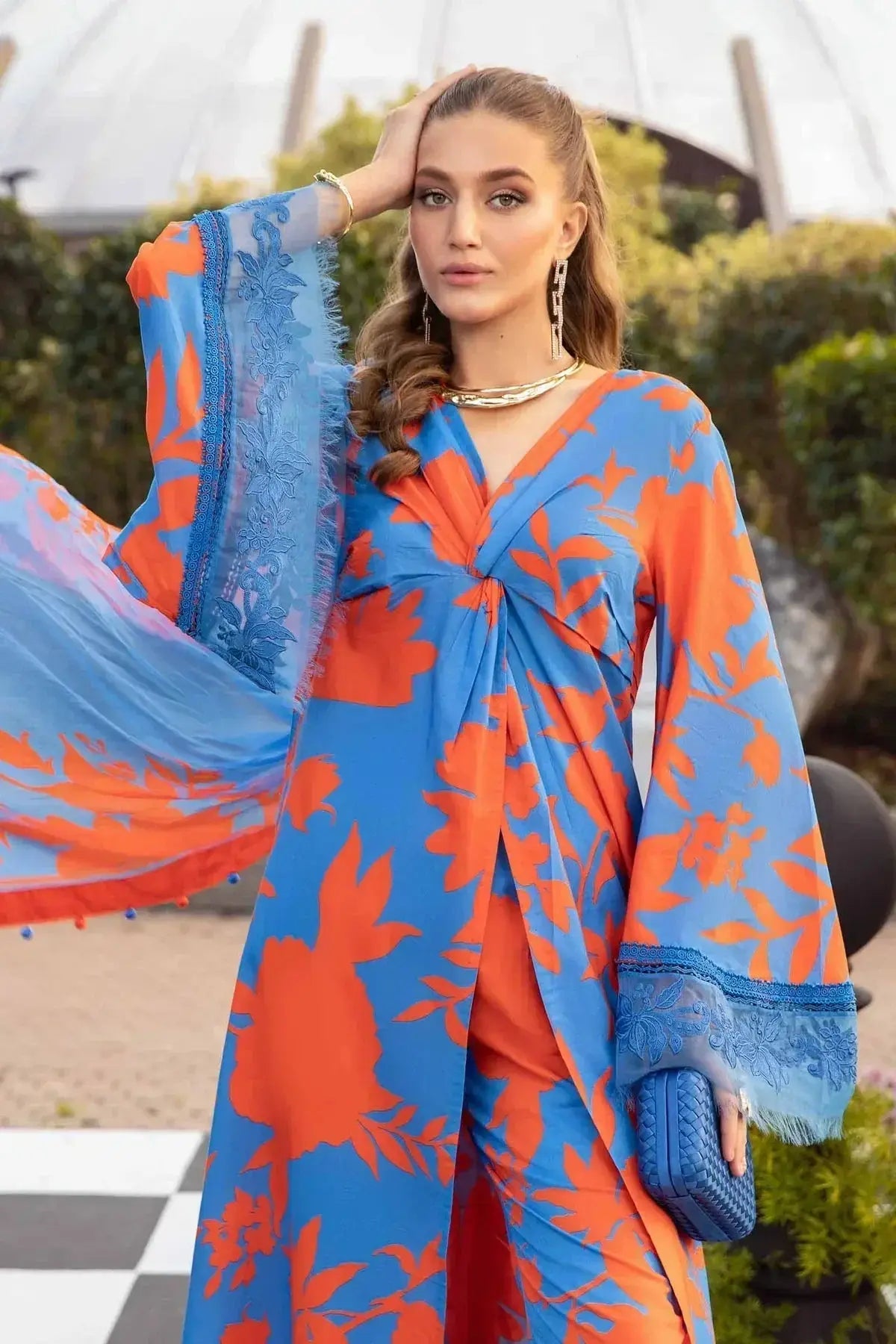Maria B | M Prints Spring 24 | MPT-2111-B - Pakistani Designer Dress - by Maria B | Type: Luxury - 100% Original at Saira Sultan