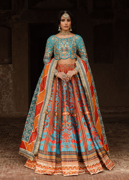 Maria Osama Khan | Khawabeedah Wedding Formals | Liyana XS Turqiouse Grip Silk