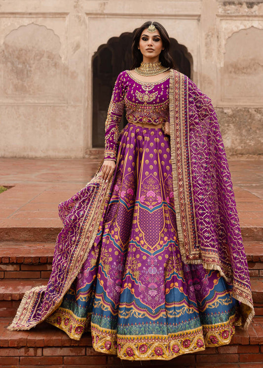 Maria Osama Khan | Khawabeedah Wedding Formals | Mehva XS Purple Grip Silk