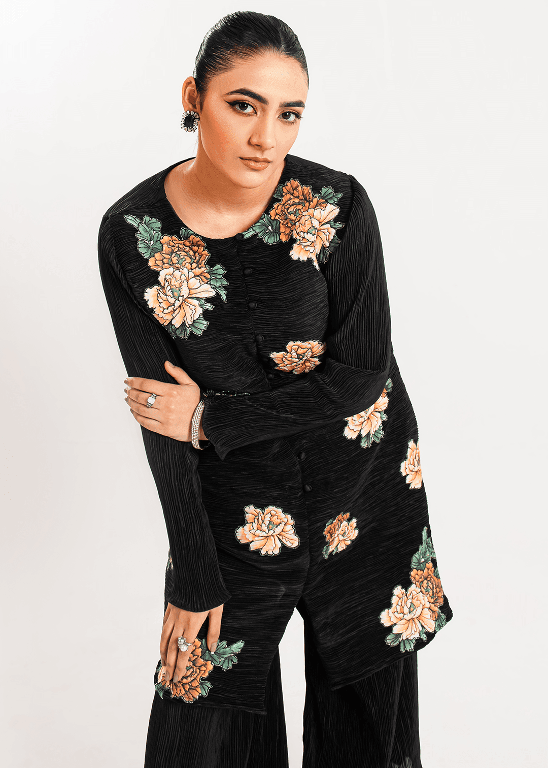 Maria Osama Khan | Claire Pleated Silk | Twilight - Pakistani Designer Dress - by Maria Osama Khan | Type: Formal - 100% Original at Saira Sultan