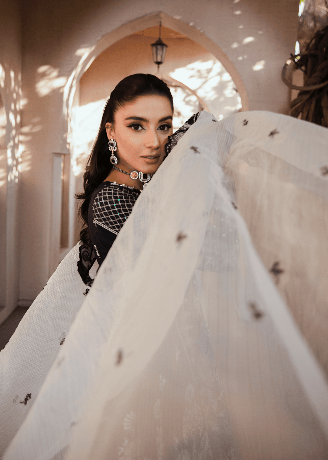 Maria Osama Khan | Rang e Noor Eid Edit | Neel Kamal-Black - Pakistani Designer Dress - by Maria Osama Khan | Type: Formal - 100% Original at Saira Sultan