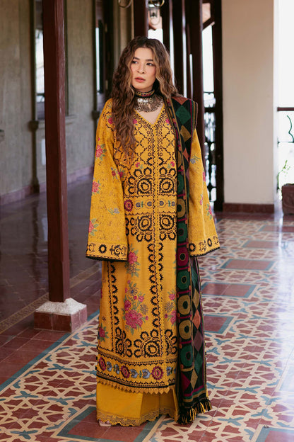 Maryam Hussain | Silk Edit | Hazel XS Mustard Yellow Khaddar