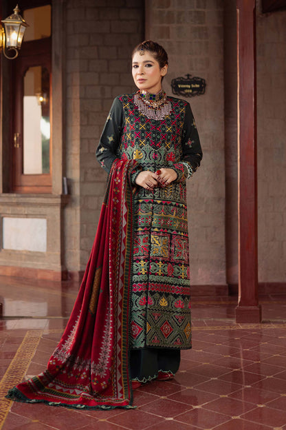 Maryam Hussain | Silk Edit | Forest XS Army Green Khaddar