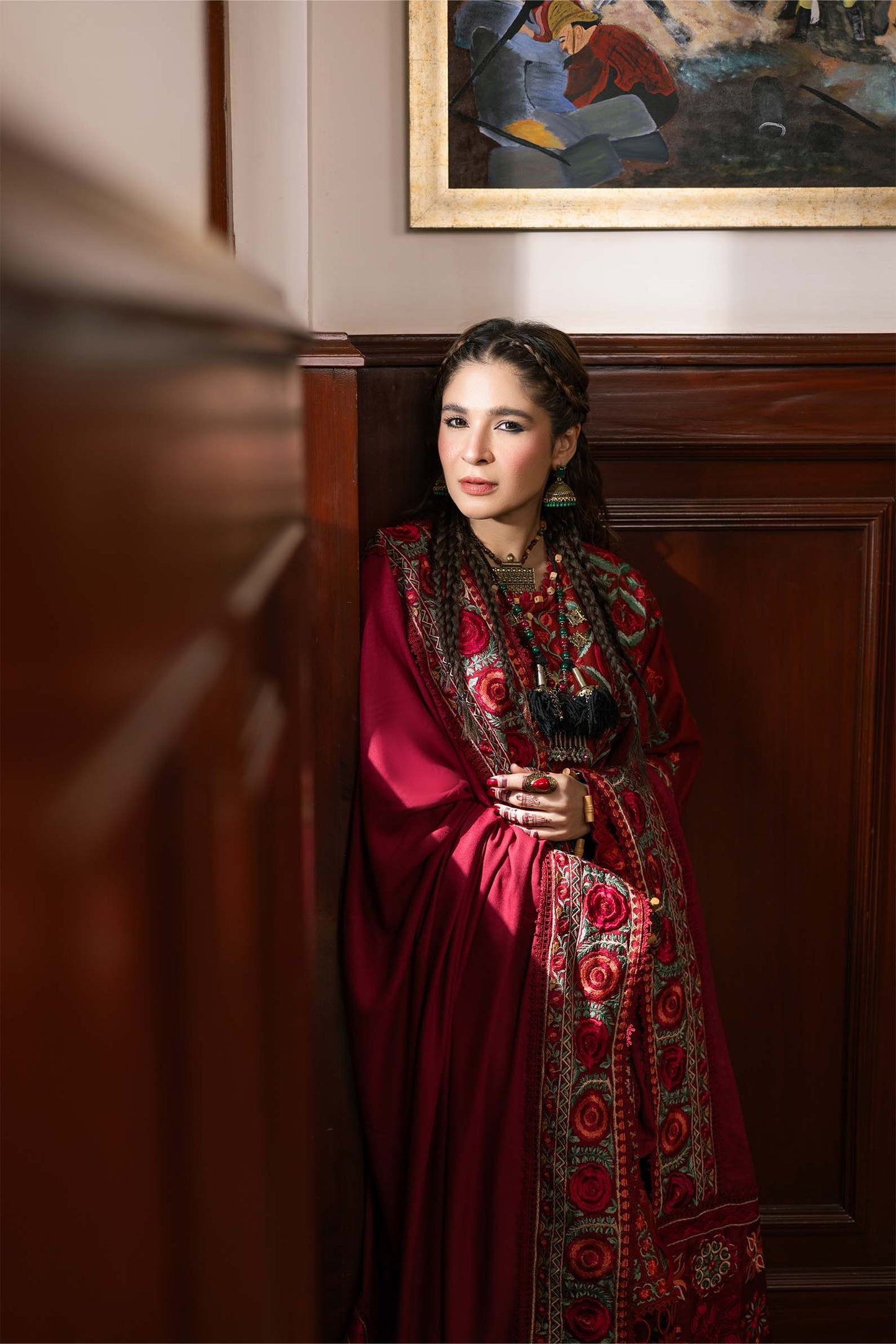 Maryam Hussain | Silk Edit | Fall M Maroon Khaddar