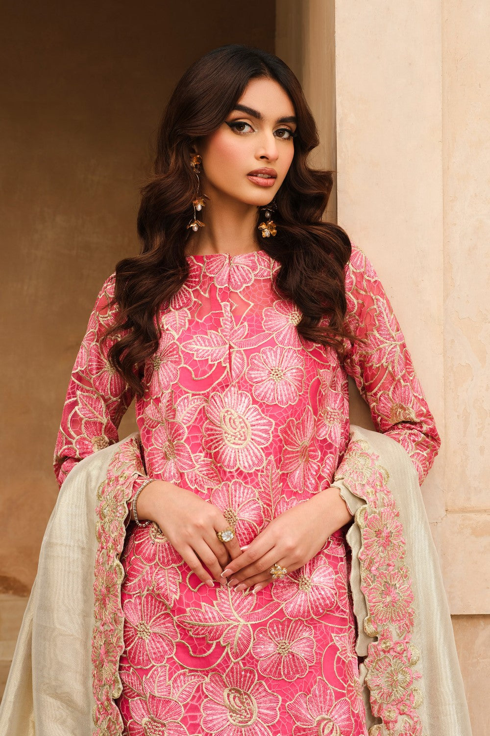Maryum N Maria | Musk Formals | ADAIA - FS40032 M Candy Pink Organza