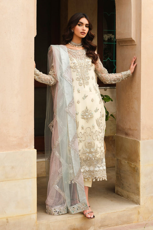 Maryum N Maria | Musk Formals | CYRA - FS40039 XS Ivory Organza