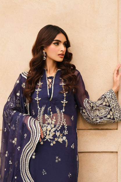 Maryum N Maria | Musk Formals | ELAYA - FS40035 M Navy Blue Chiffon