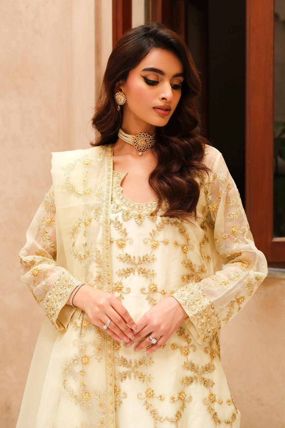Maryum N Maria | Musk Formals | LENORE - FS40038 M Ivory Organza