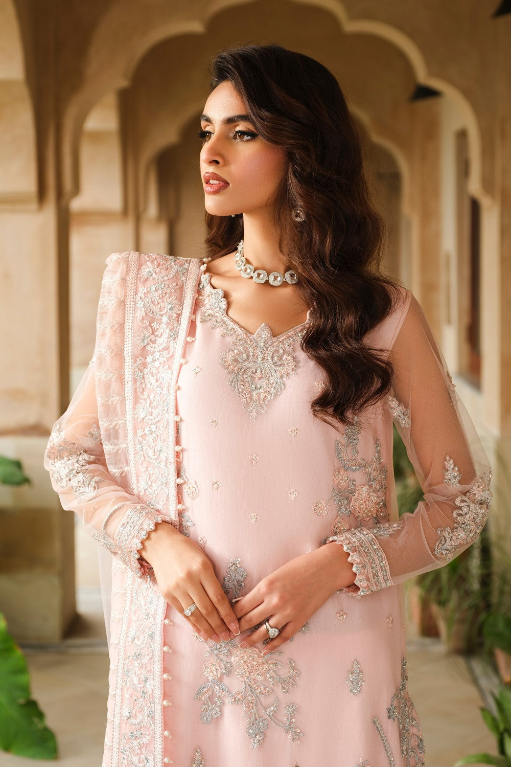 Maryum N Maria | Musk Formals | MELINE - FS40036 M Light Pink Net