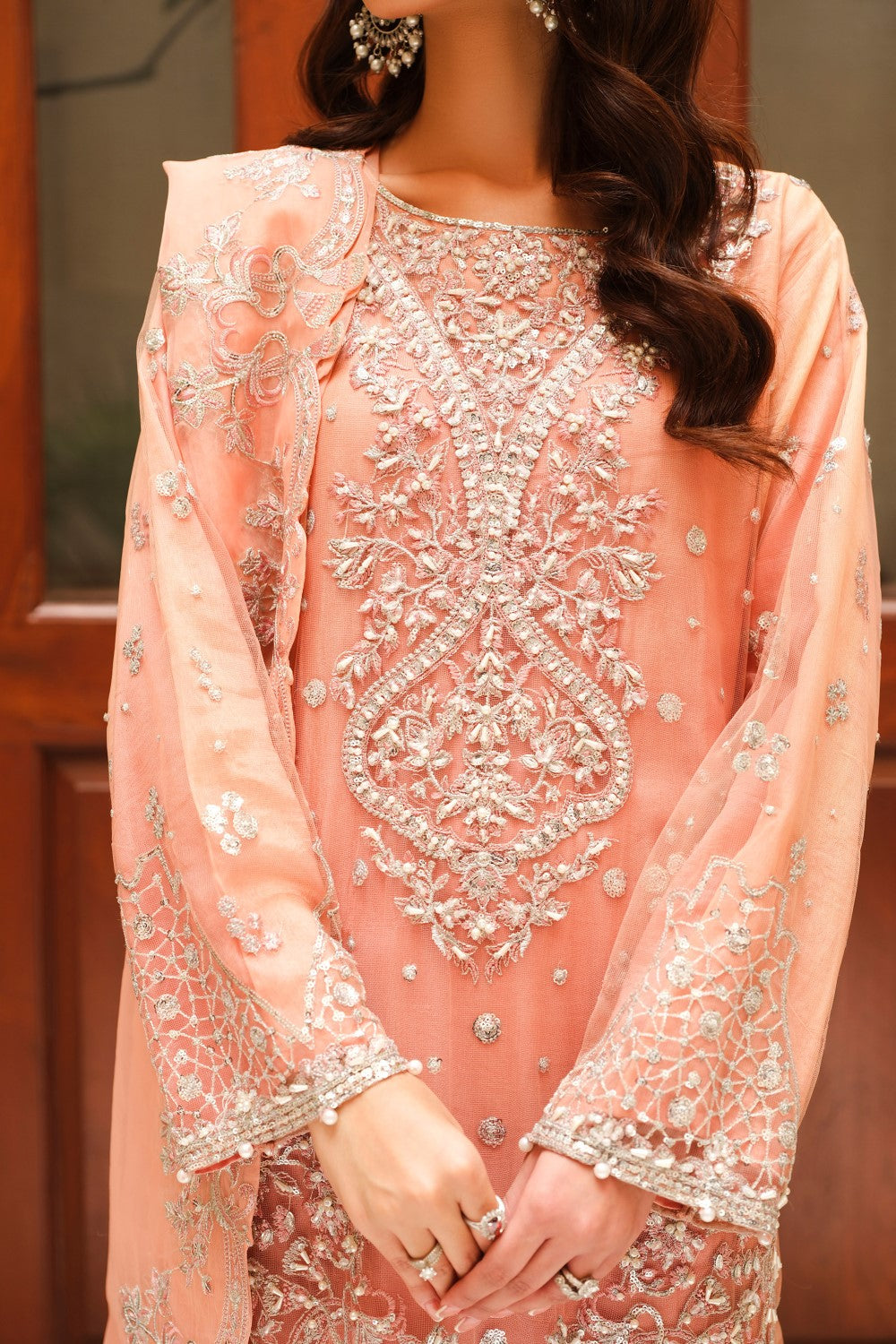 Maryum N Maria | Musk Formals | AUDACE - FS40034 M Organza Peach Pink