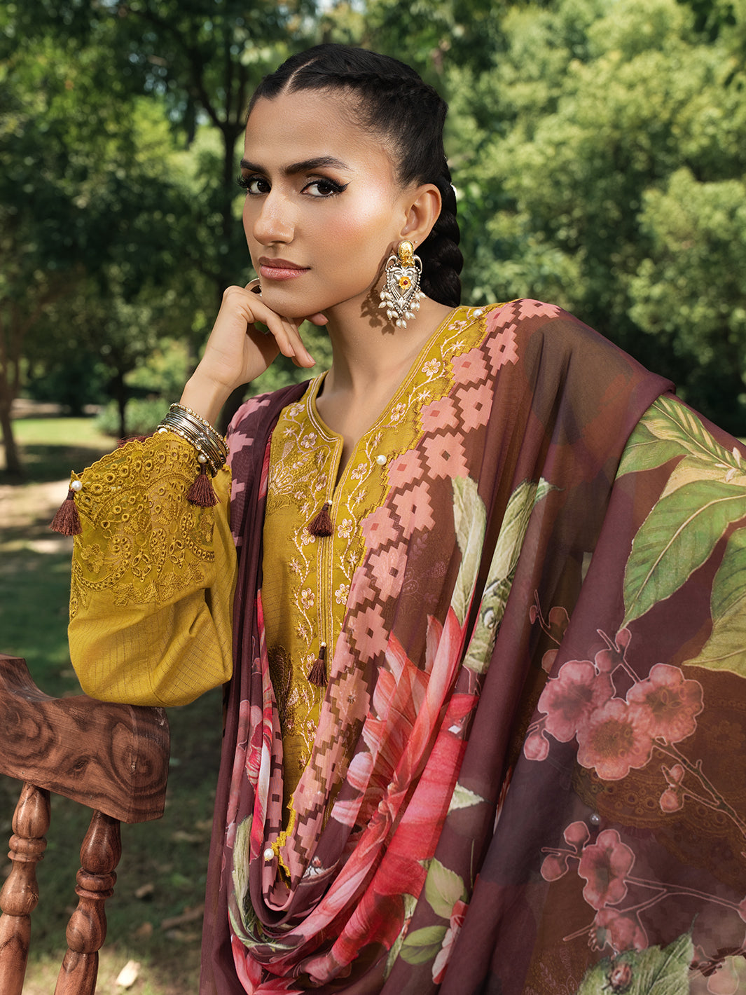 Hemstitch | The Garden Lawn | Matcha - Pakistani Designer Dress - by Hemstitch - Type : Ladies Clothes - 100% Original at Saira Sultan