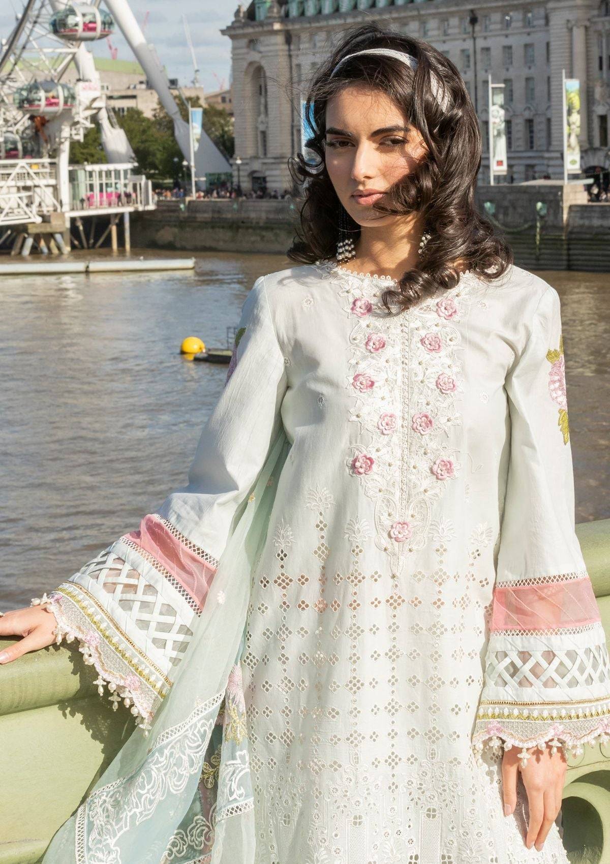 Meem | Luxury Eid Lawn 24 | MD-09 LIGHT BLUE - Pakistani Designer Dress - by Meem | Type: Luxury - 100% Original at Saira Sultan