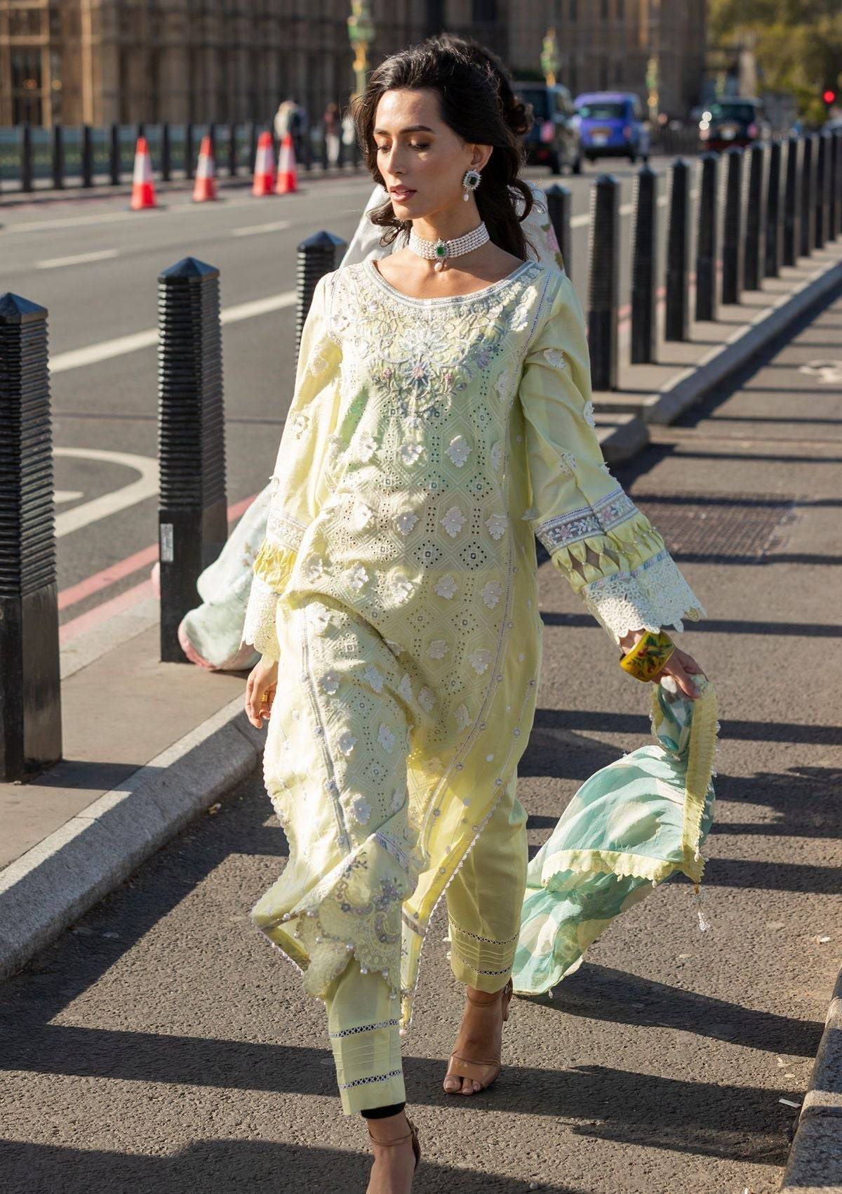 Meem | Luxury Eid Lawn 24 | MD-08 YELLOW - Pakistani Designer Dress - by Meem | Type: Luxury - 100% Original at Saira Sultan