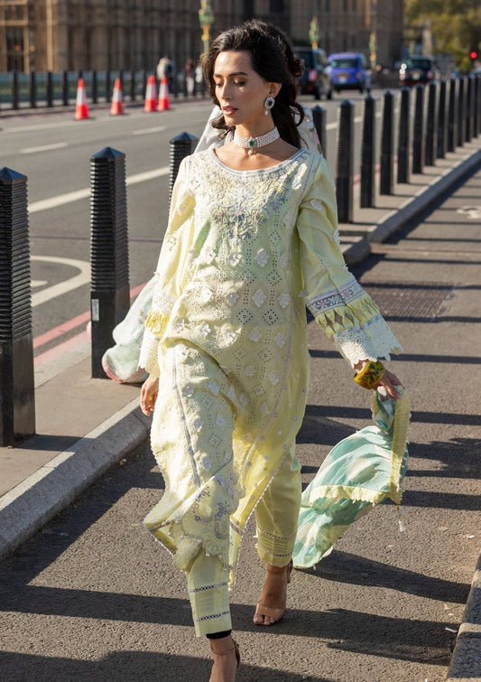 Meem | Luxury Eid Lawn 24 | MD-08 YELLOW - Pakistani Designer Dress - by Meem | Type: Luxury - 100% Original at Saira Sultan