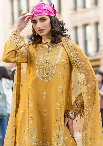 Meem | Luxury Eid Lawn 24 | MD-03 MUSTARD - Pakistani Designer Dress - by Meem | Type: Luxury - 100% Original at Saira Sultan