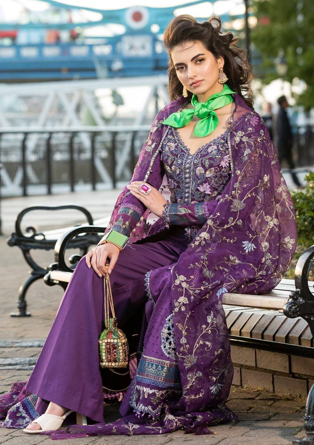 Meem | Luxury Eid Lawn 24 | MD-06 PURPLE - Pakistani Designer Dress - by Meem | Type: Luxury - 100% Original at Saira Sultan