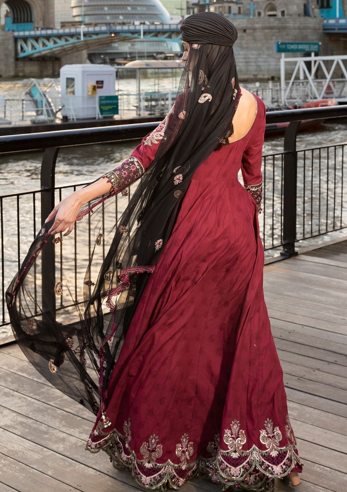 Meem | Luxury Eid Lawn 24 | MD-11 MAROON - Pakistani Designer Dress - by Meem | Type: Luxury - 100% Original at Saira Sultan